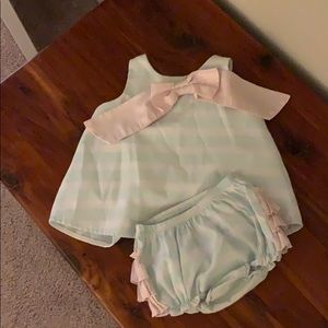 Ruffle Butt 2 piece open back 18 mo set